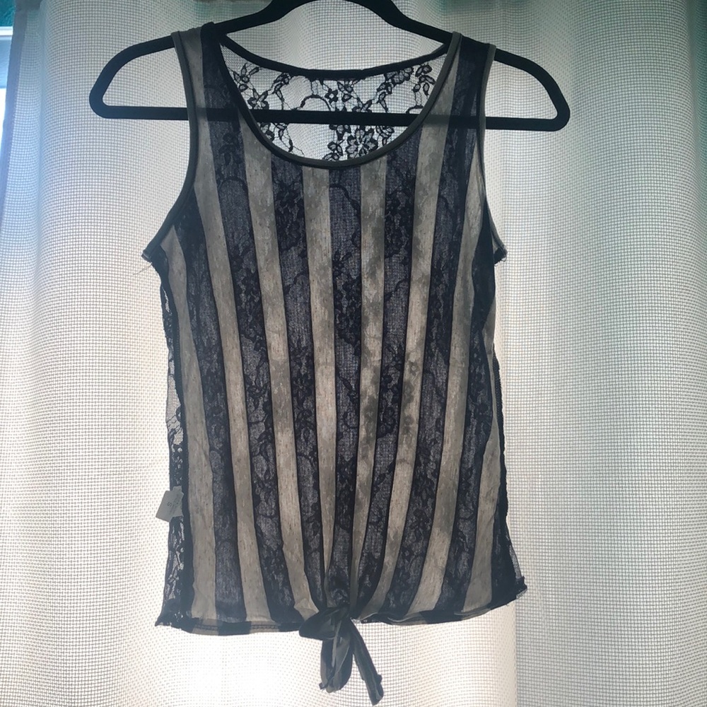 Blue and White Striped Tank